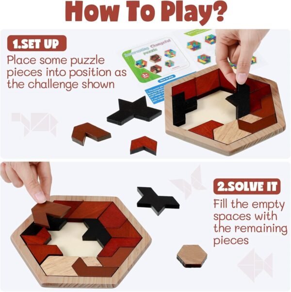 Hexagon Tangram Puzzle Set